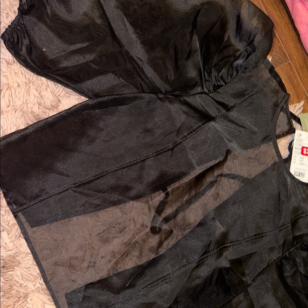 Elegant Black Sheer Women's Top